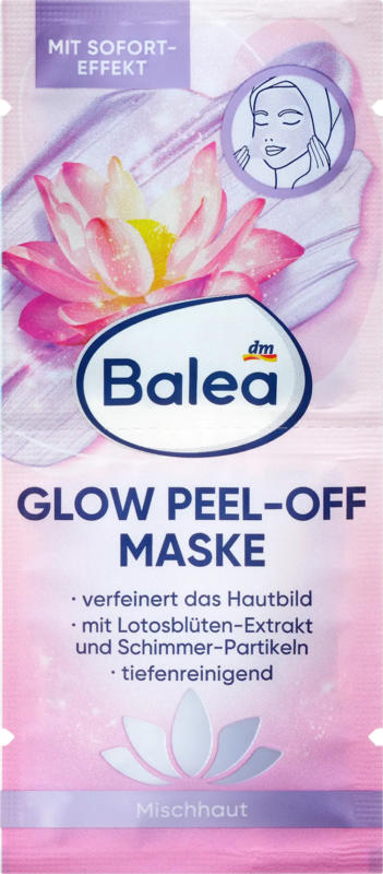 Balea Glow Peel- Off Maske (2x8 ml)
