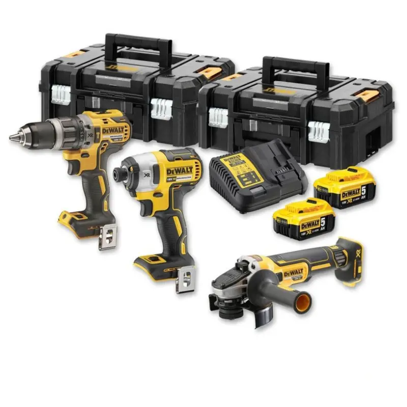 АКУМУЛАТОРЕН БЕЗЧЕТКОВ КОМПЛЕКТ DEWALT DCK384P2T-QW 18 V, БРОЙ БАТЕРИИ 2, 5.00 Ah, КУФАР