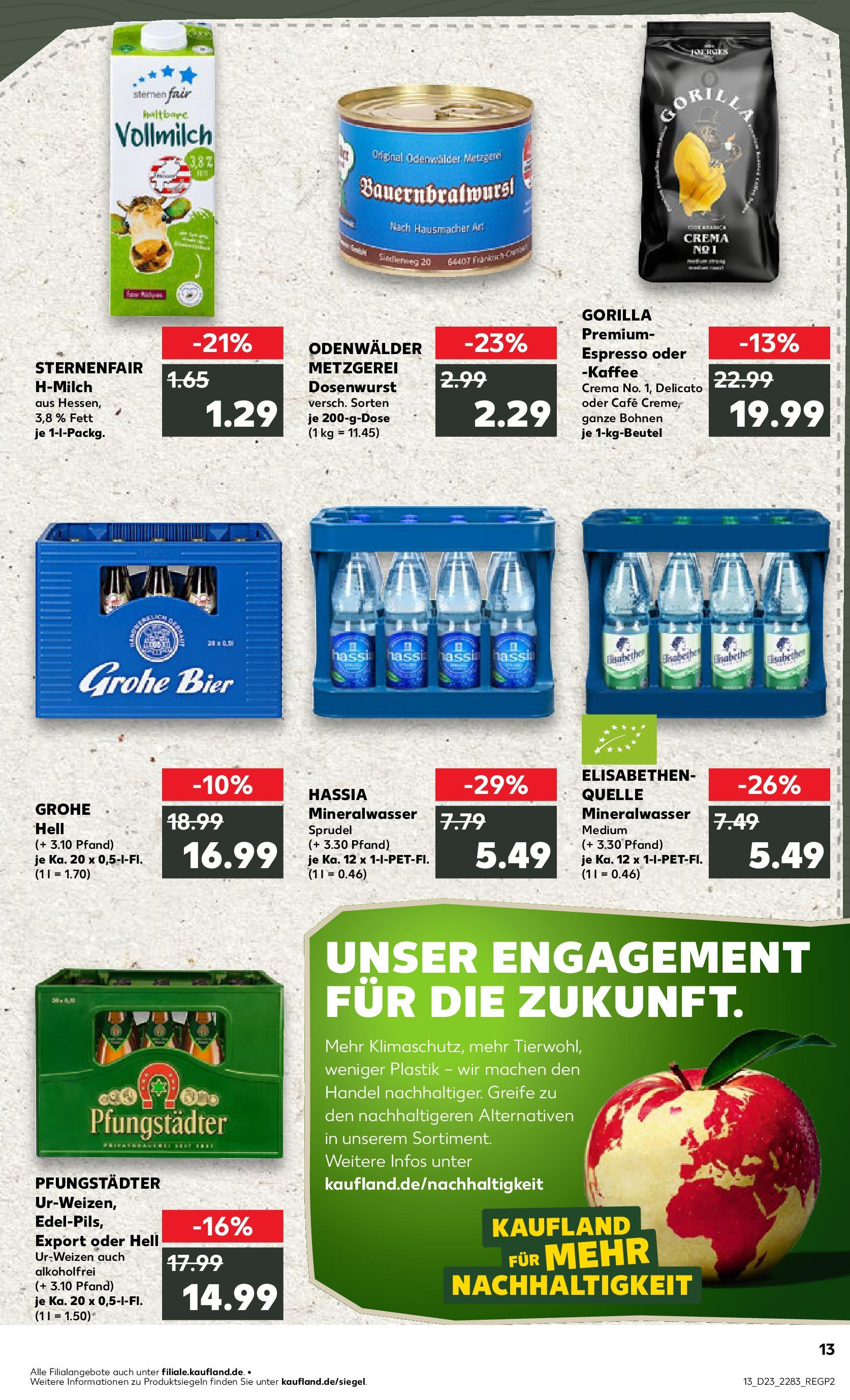 Kaufland prospekt Pfungstadt	 (ab 05.06.2025) » Angebote Online zum Blättern | Seite: 13 | Produkte: Kaffee, Bier, Mineralwasser