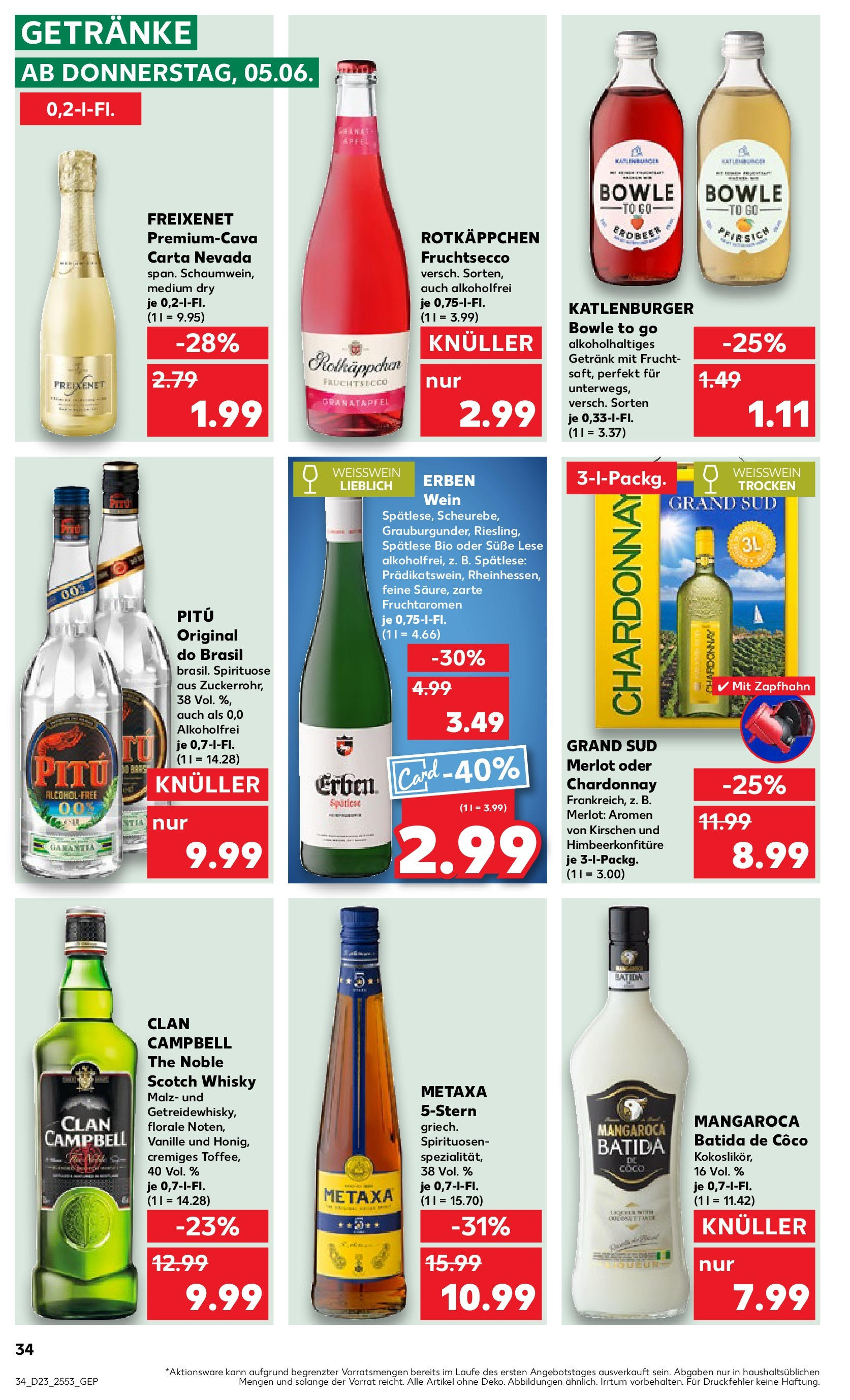 Kaufland prospekt Aschaffenburg (ab 05.06.2025) » Angebote Online | Seite: 34 | Produkte: Weißwein, Batida de coco, Rotkäppchen, Wein Kaufland prospekt Aschaffenburg (ab 05.06.2025) » Angebote Online zum Blättern | Seite: 34 | Produkte: Weißwein, Batida de coco, Rotkäppchen, Wein
