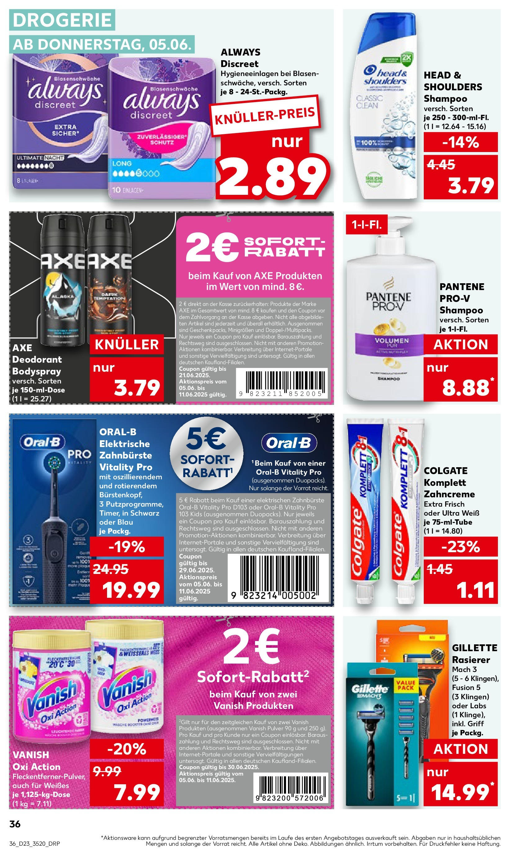 Kaufland prospekt Berlin (ab 05.06.2025) » Angebote Online | Seite: 36 | Produkte: Rasierer, Elektrische zahnbürste, Head & shoulders, Axe Kaufland prospekt Berlin (ab 05.06.2025) » Angebote Online zum Blättern | Seite: 36 | Produkte: Rasierer, Elektrische zahnbürste, Head & shoulders, Axe