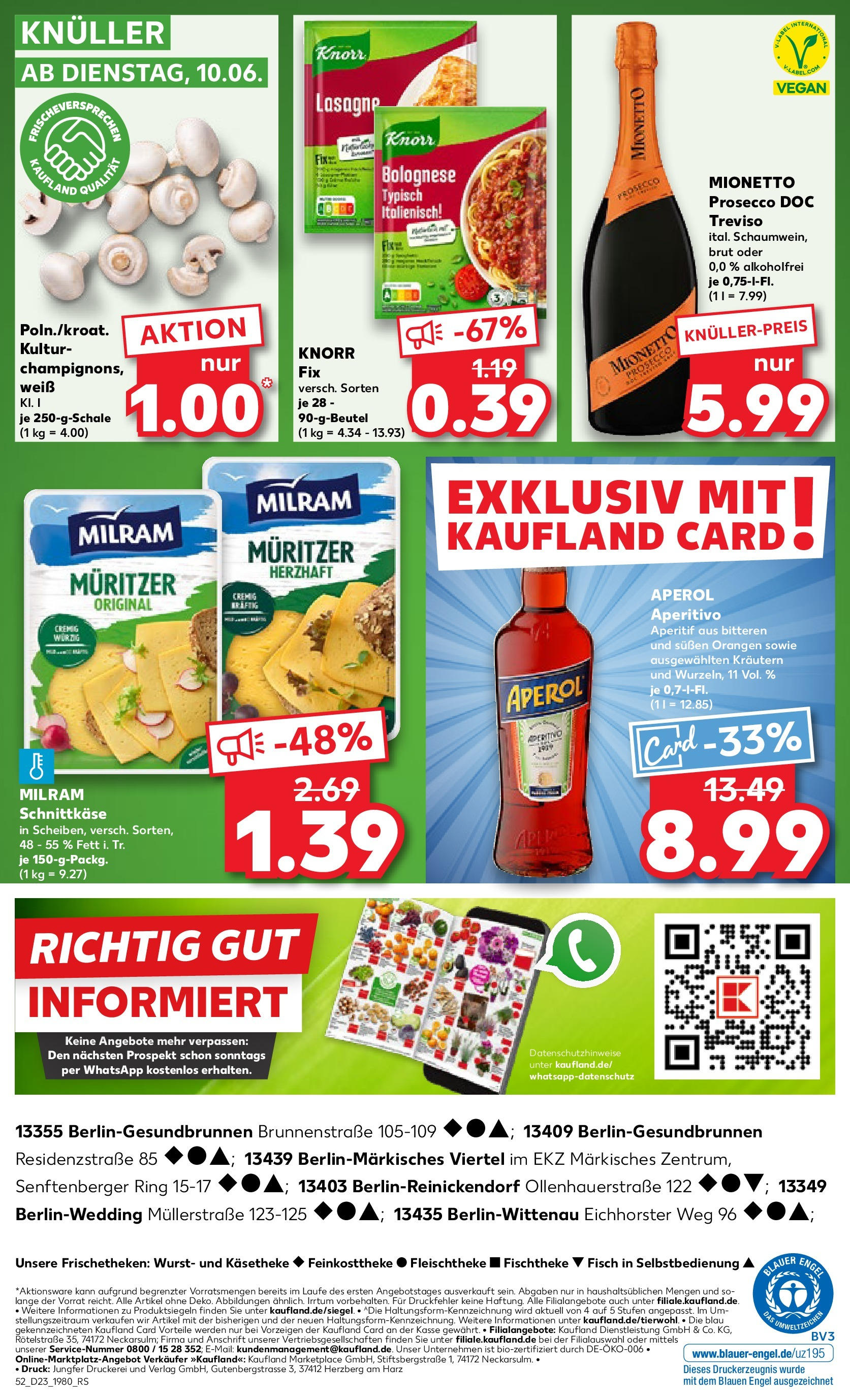 Kaufland prospekt Berlin (ab 05.06.2025) » Angebote Online | Seite: 52 | Produkte: Knorr, Prosecco, Milram, Wurst Kaufland prospekt Berlin (ab 05.06.2025) » Angebote Online zum Blättern | Seite: 52 | Produkte: Knorr, Prosecco, Milram, Wurst