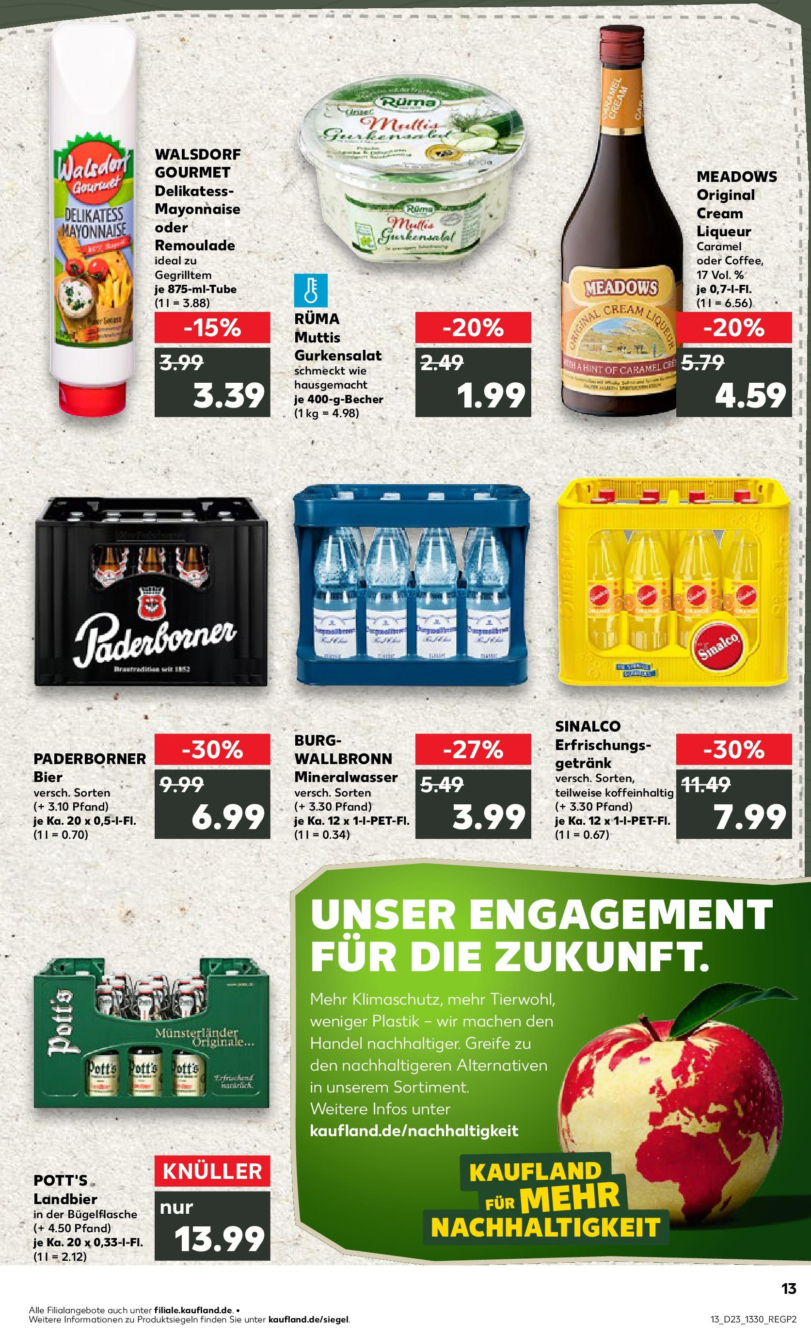 Prospekt Kaufland ab 05.06.2025 » Angebote und Werbung Online | Seite: 13 | Produkte: Sinalco, Bier, Mineralwasser, Mayonnaise Prospekt Kaufland ab 05.06.2025 » Angebote Online zum Blättern | Seite: 13 | Produkte: Sinalco, Bier, Mineralwasser, Mayonnaise