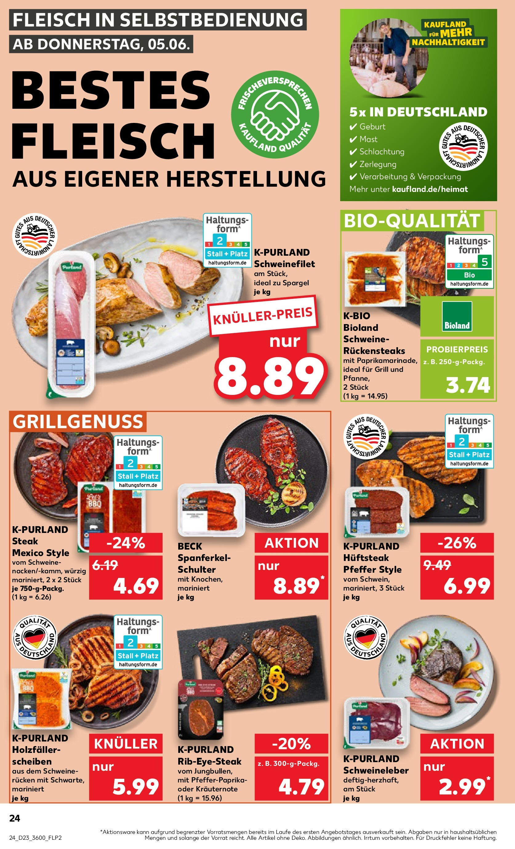 Kaufland prospekt Ahrensfelde	 (ab 05.06.2025) » Angebote Online zum Blättern | Seite: 24 | Produkte: Spargel, Pfeffer, Steak, Fleisch