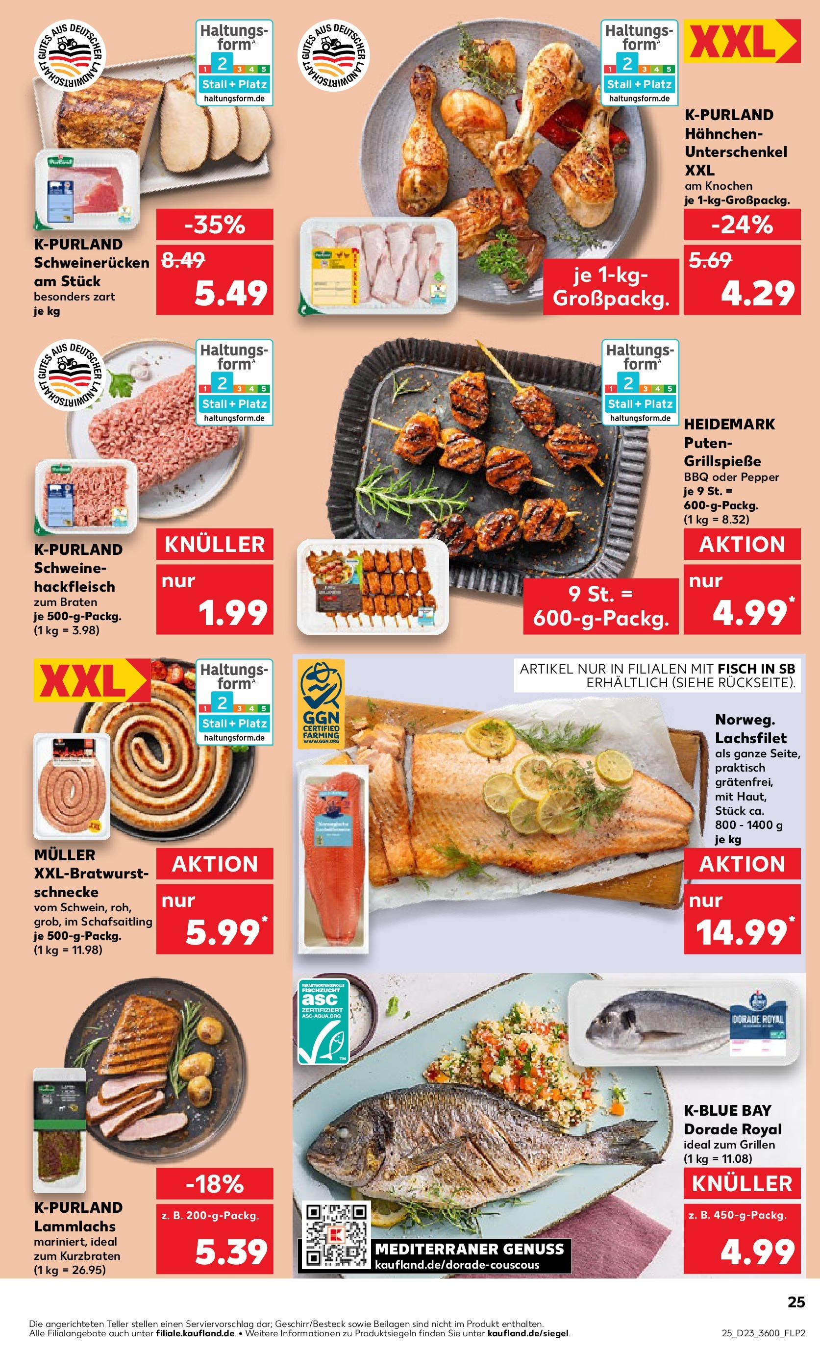 Kaufland prospekt Ahrensfelde	 (ab 05.06.2025) » Angebote Online zum Blättern | Seite: 25 | Produkte: Dorade, Hahnchen, Schweinerucken, Hackfleisch