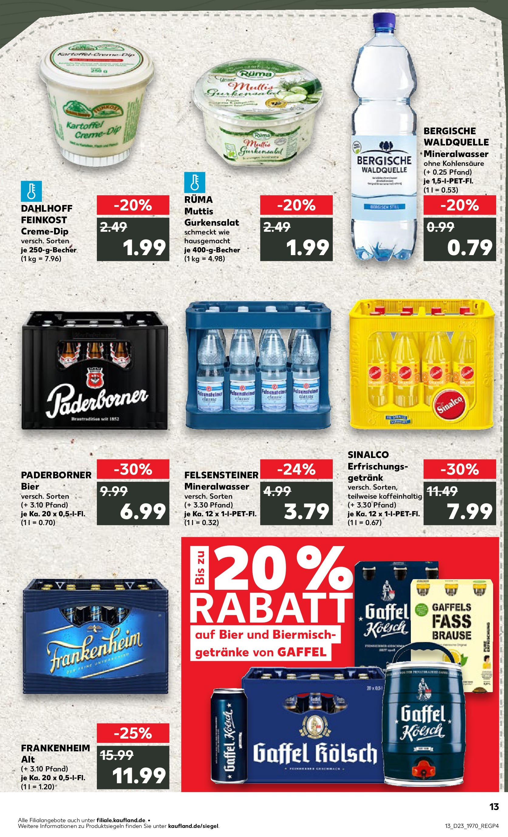 Prospekt Kaufland ab 05.06.2025 » Angebote und Werbung Online | Seite: 13 | Produkte: Sinalco, Bier, Mineralwasser Prospekt Kaufland ab 05.06.2025 » Angebote Online zum Blättern | Seite: 13 | Produkte: Sinalco, Bier, Mineralwasser