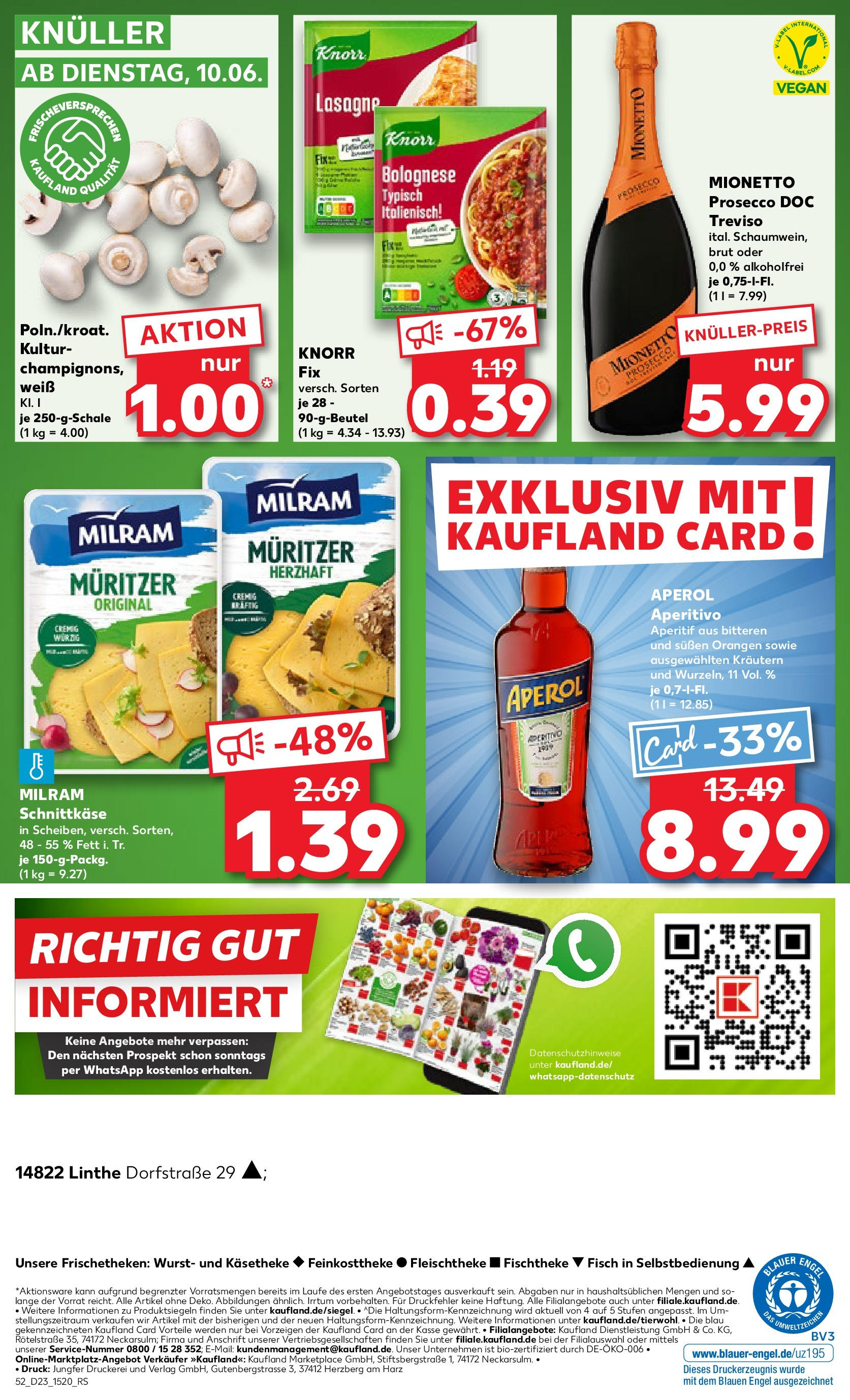 Kaufland prospekt Linthe (ab 05.06.2025) » Angebote Online | Seite: 52 | Produkte: Knorr fix, Orangen, Knorr, Prosecco Kaufland prospekt Linthe (ab 05.06.2025) » Angebote Online zum Blättern | Seite: 52 | Produkte: Knorr fix, Orangen, Knorr, Prosecco