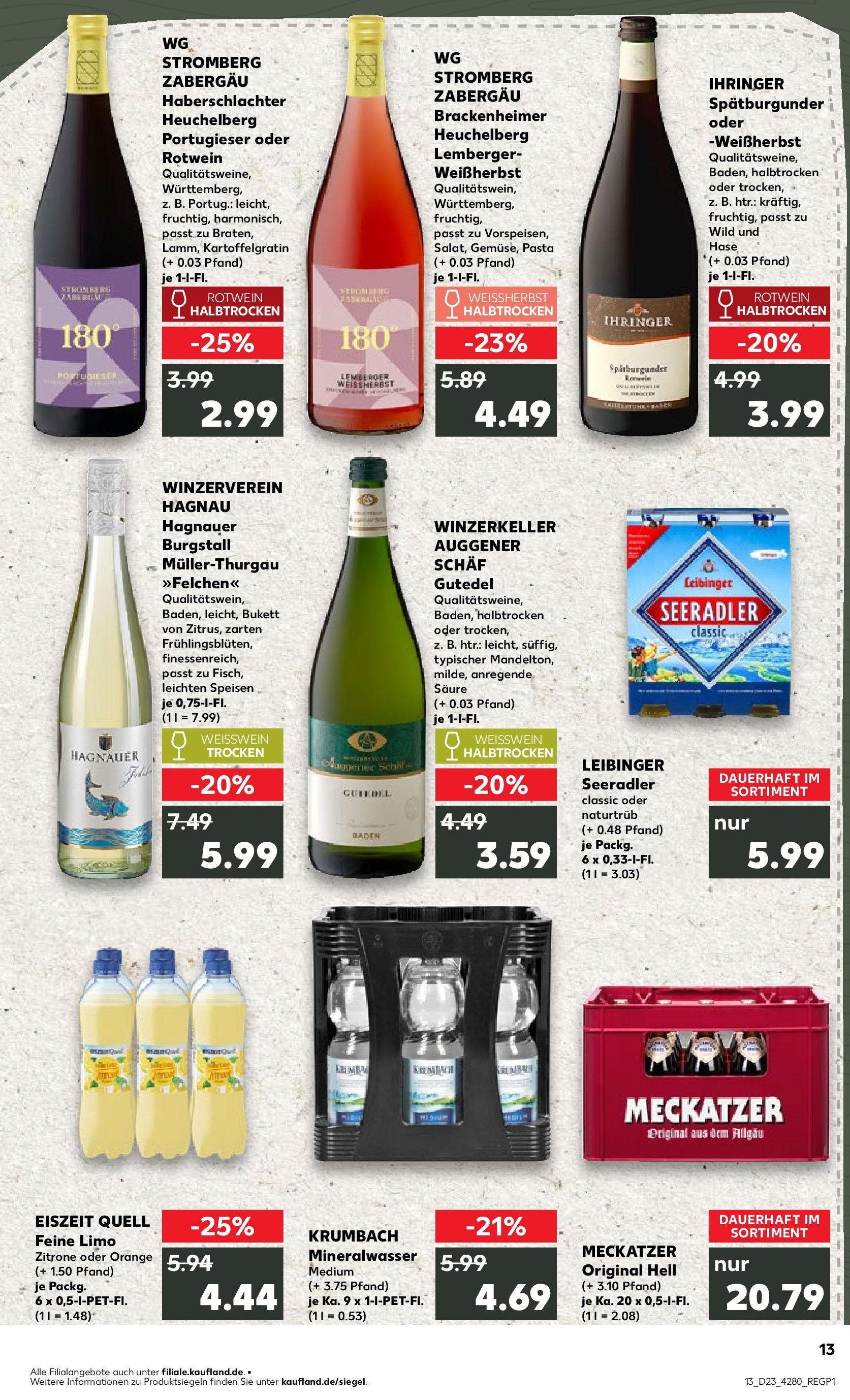Kaufland prospekt Eriskirch (ab 05.06.2025) » Angebote Online | Seite: 21 | Produkte: Rotwein, Mineralwasser, Zitrone, Pasta Kaufland prospekt Eriskirch (ab 05.06.2025) » Angebote Online zum Blättern | Seite: 21 | Produkte: Rotwein, Mineralwasser, Zitrone, Pasta
