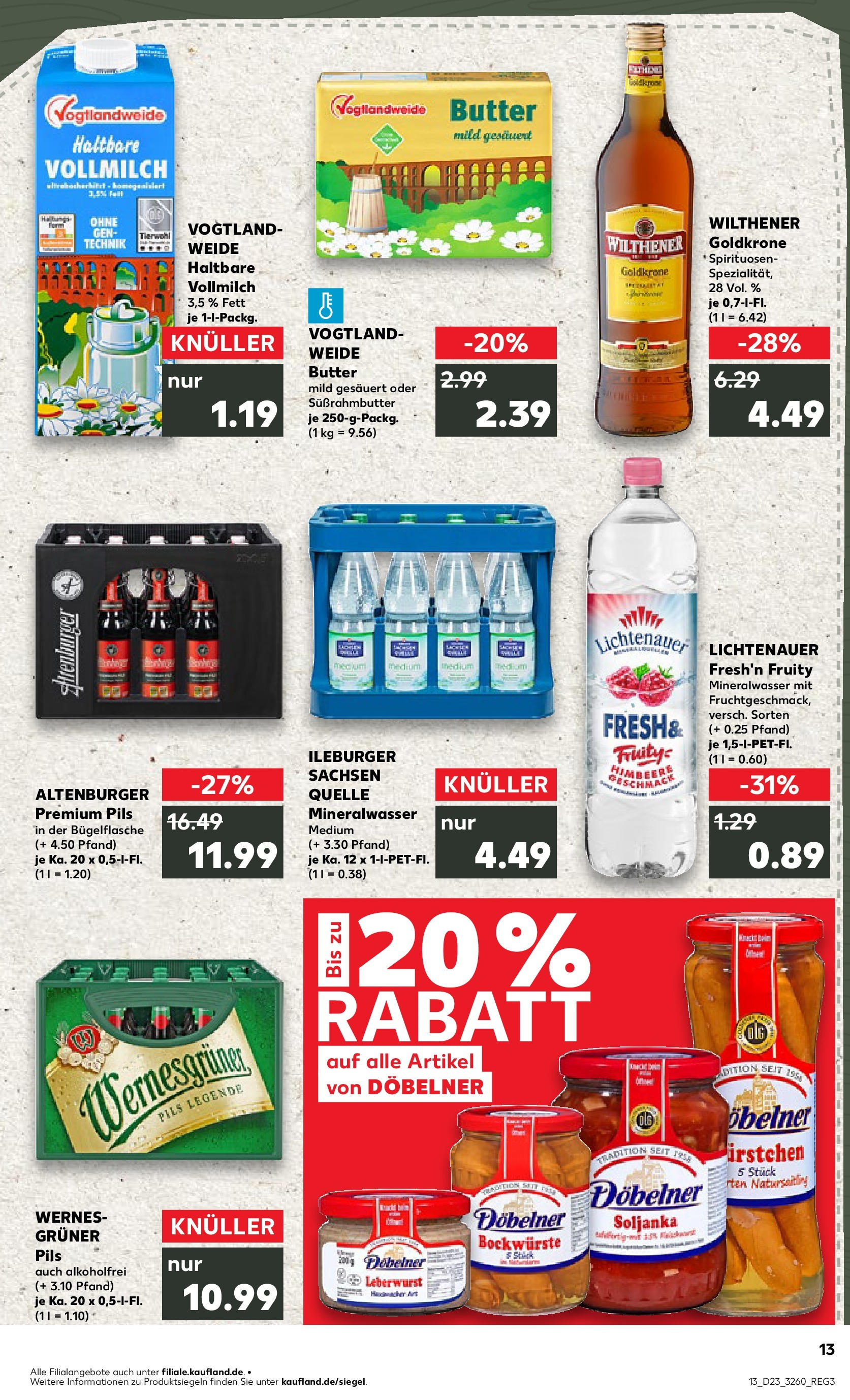 Kaufland prospekt Meerane (ab 05.06.2025) » Angebote Online | Seite: 13 | Produkte: Wilthener, Butter, Wernesgruner, Mineralwasser Kaufland prospekt Meerane (ab 05.06.2025) » Angebote Online zum Blättern | Seite: 13 | Produkte: Wilthener, Butter, Wernesgruner, Mineralwasser