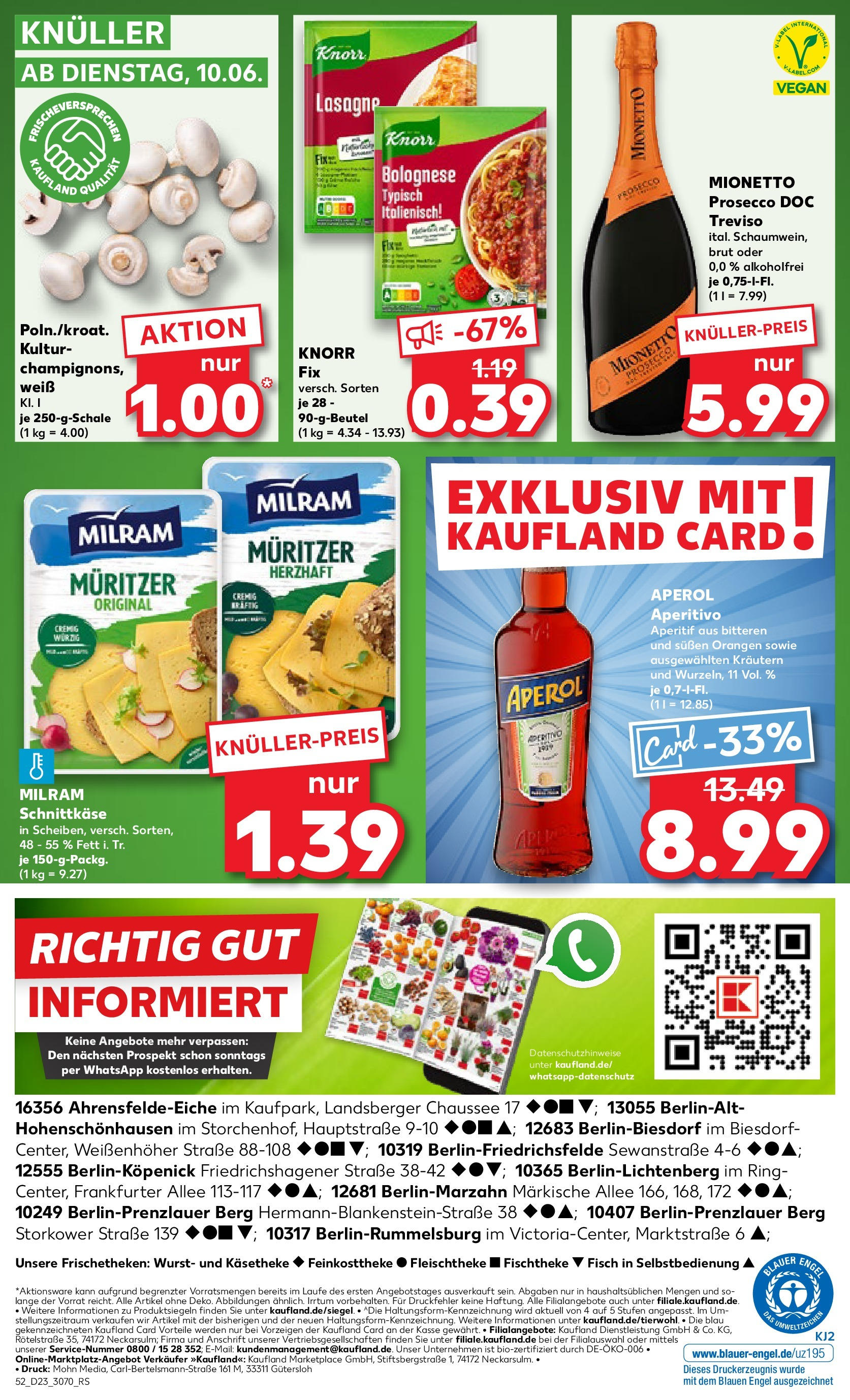 Kaufland prospekt Ahrensfelde	 (ab 05.06.2025) » Angebote Online zum Blättern | Seite: 52 | Produkte: Knorr, Milram, Wurst, Aperol