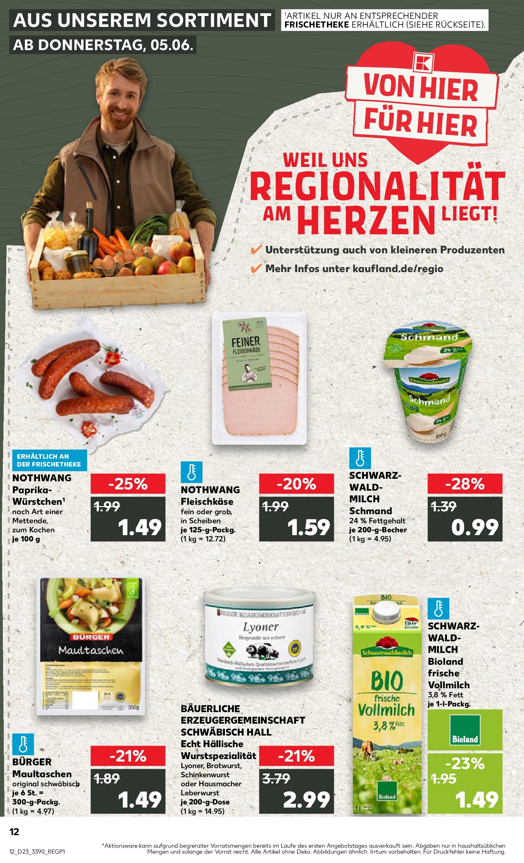 Kaufland prospekt Mosbach (ab 05.06.2025) » Angebote Online | Seite: 12 | Produkte: Milch, Burger, Paprika, Maultaschen Kaufland prospekt Mosbach (ab 05.06.2025) » Angebote Online zum Blättern | Seite: 12 | Produkte: Milch, Burger, Paprika, Maultaschen