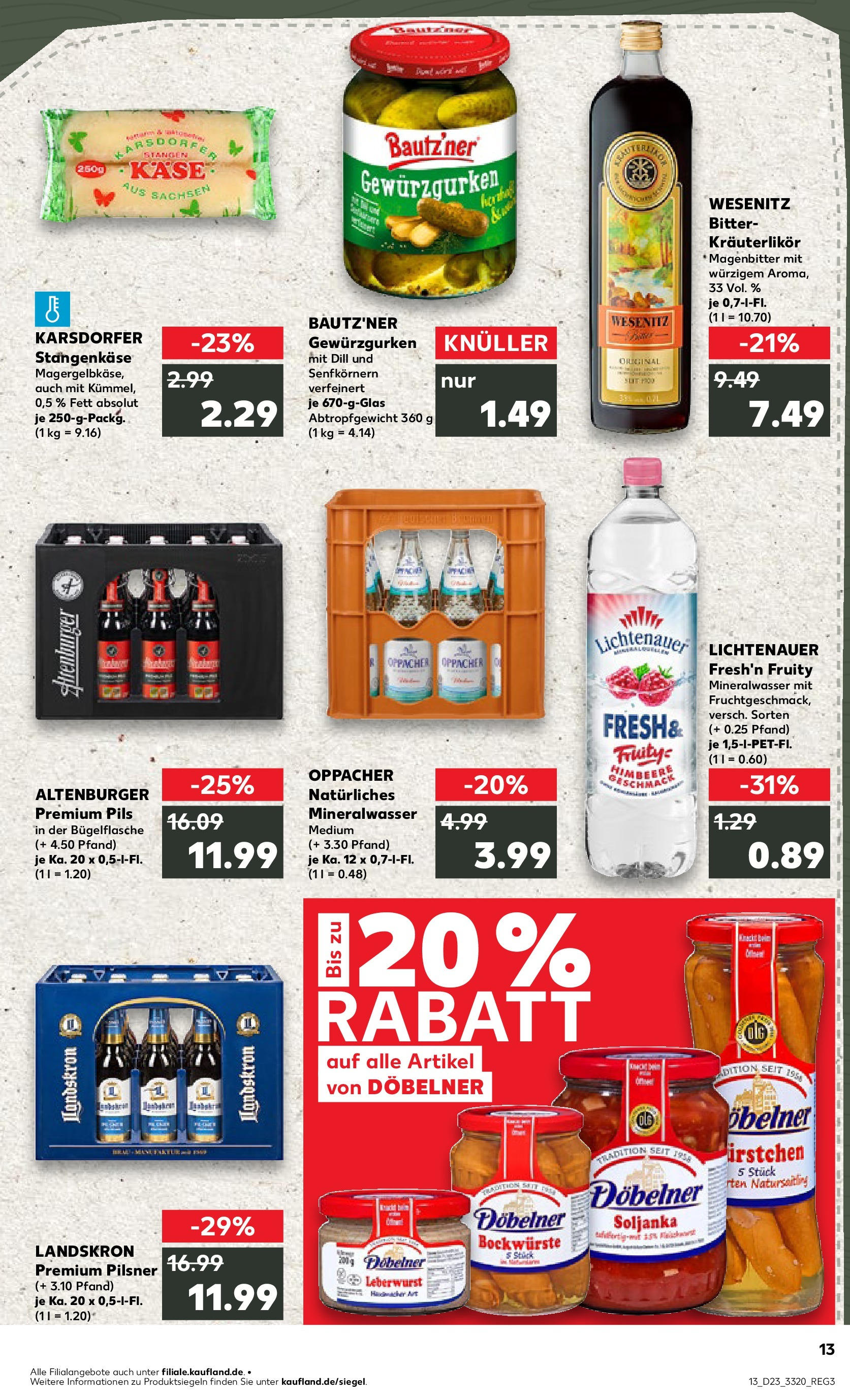 Kaufland prospekt Pirna (ab 05.06.2025) » Angebote Online | Seite: 13 | Produkte: Käse, Pils, Mineralwasser, Dill Kaufland prospekt Pirna (ab 05.06.2025) » Angebote Online zum Blättern | Seite: 13 | Produkte: Käse, Pils, Mineralwasser, Dill