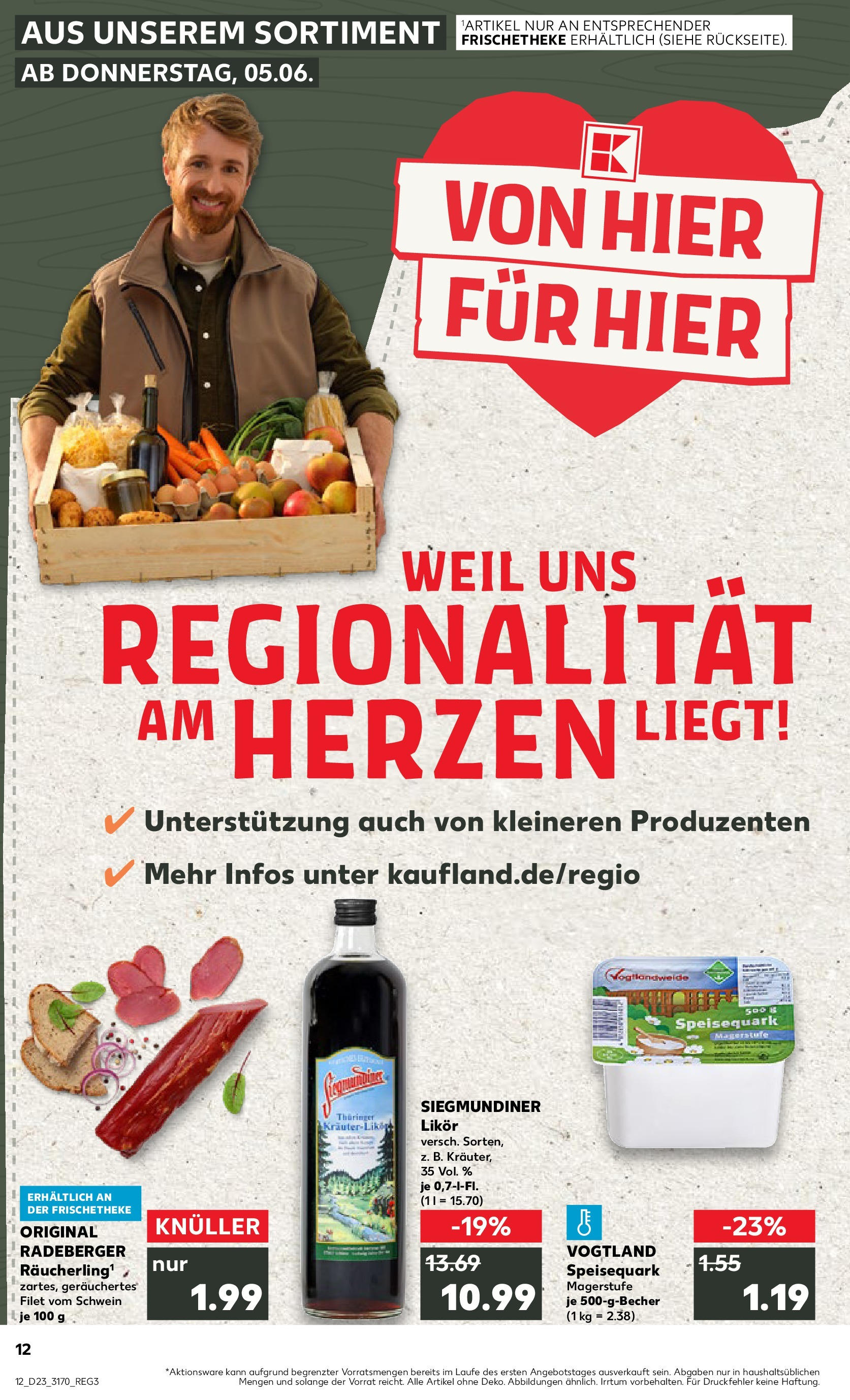 Prospekt Kaufland ab 05.06.2025 » Angebote und Werbung Online | Seite: 12 | Produkte: Quark, Likör, Speisequark Prospekt Kaufland ab 05.06.2025 » Angebote Online zum Blättern | Seite: 12 | Produkte: Quark, Likör, Speisequark