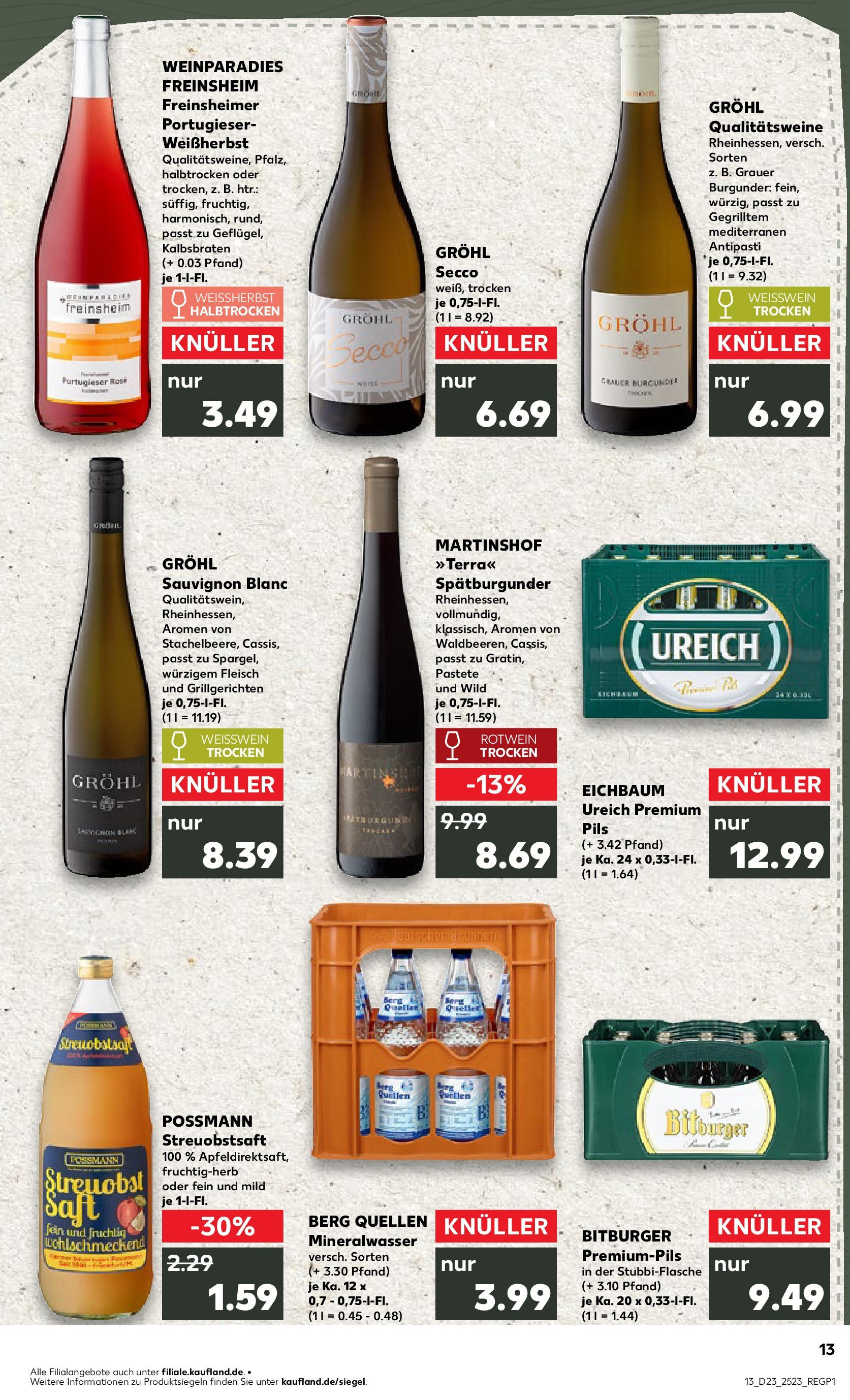 Prospekt Kaufland ab 05.06.2025 » Angebote und Werbung Online | Seite: 13 | Produkte: Bitburger, Weißwein, Rotwein trocken, Pils Prospekt Kaufland ab 05.06.2025 » Angebote Online zum Blättern | Seite: 13 | Produkte: Bitburger, Weißwein, Rotwein trocken, Pils