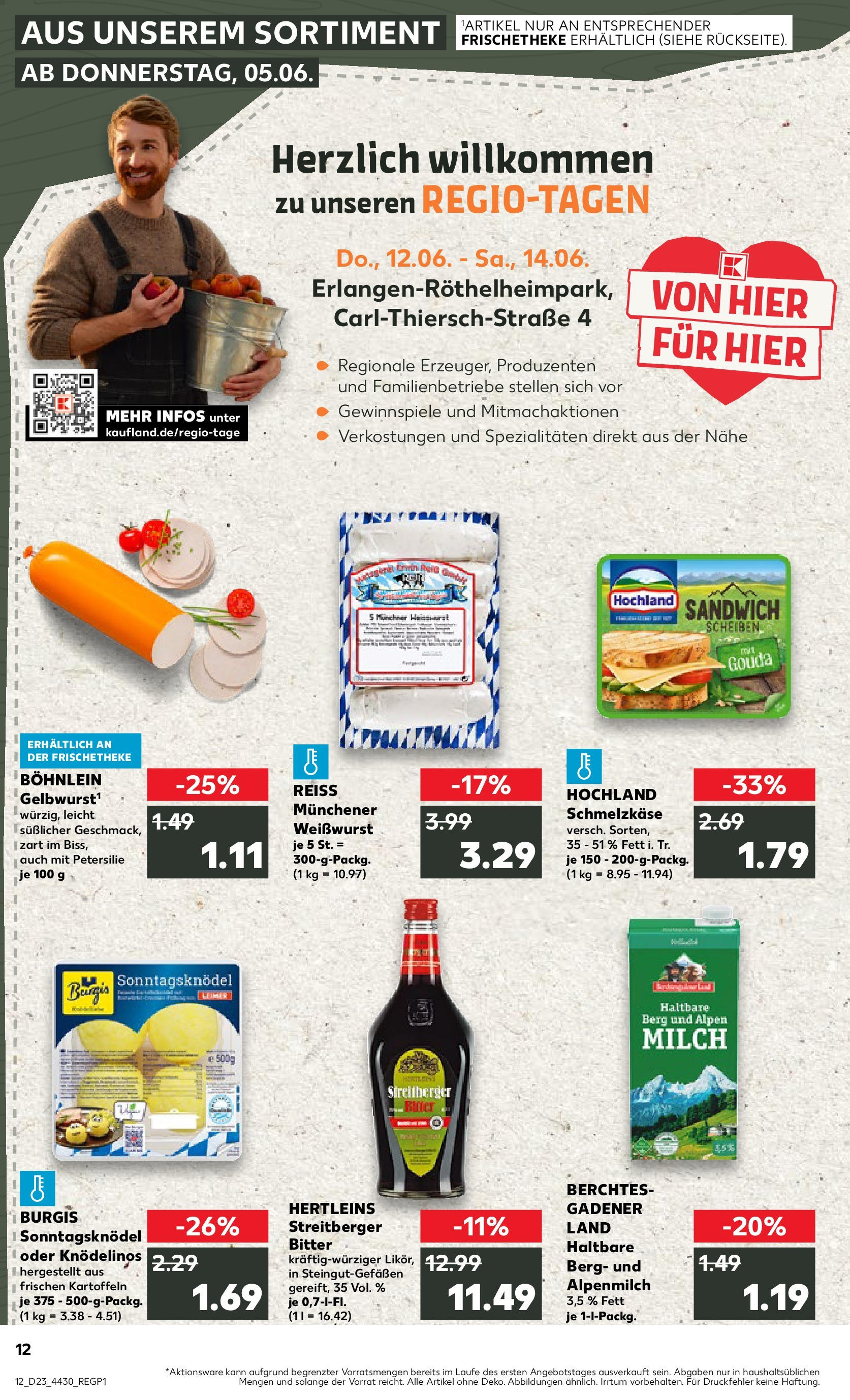 Prospekt Kaufland ab 05.06.2025 » Angebote und Werbung Online | Seite: 12 | Produkte: Milch, Gouda, Weißwurst, Petersilie Prospekt Kaufland ab 05.06.2025 » Angebote Online zum Blättern | Seite: 12 | Produkte: Milch, Gouda, Weißwurst, Petersilie