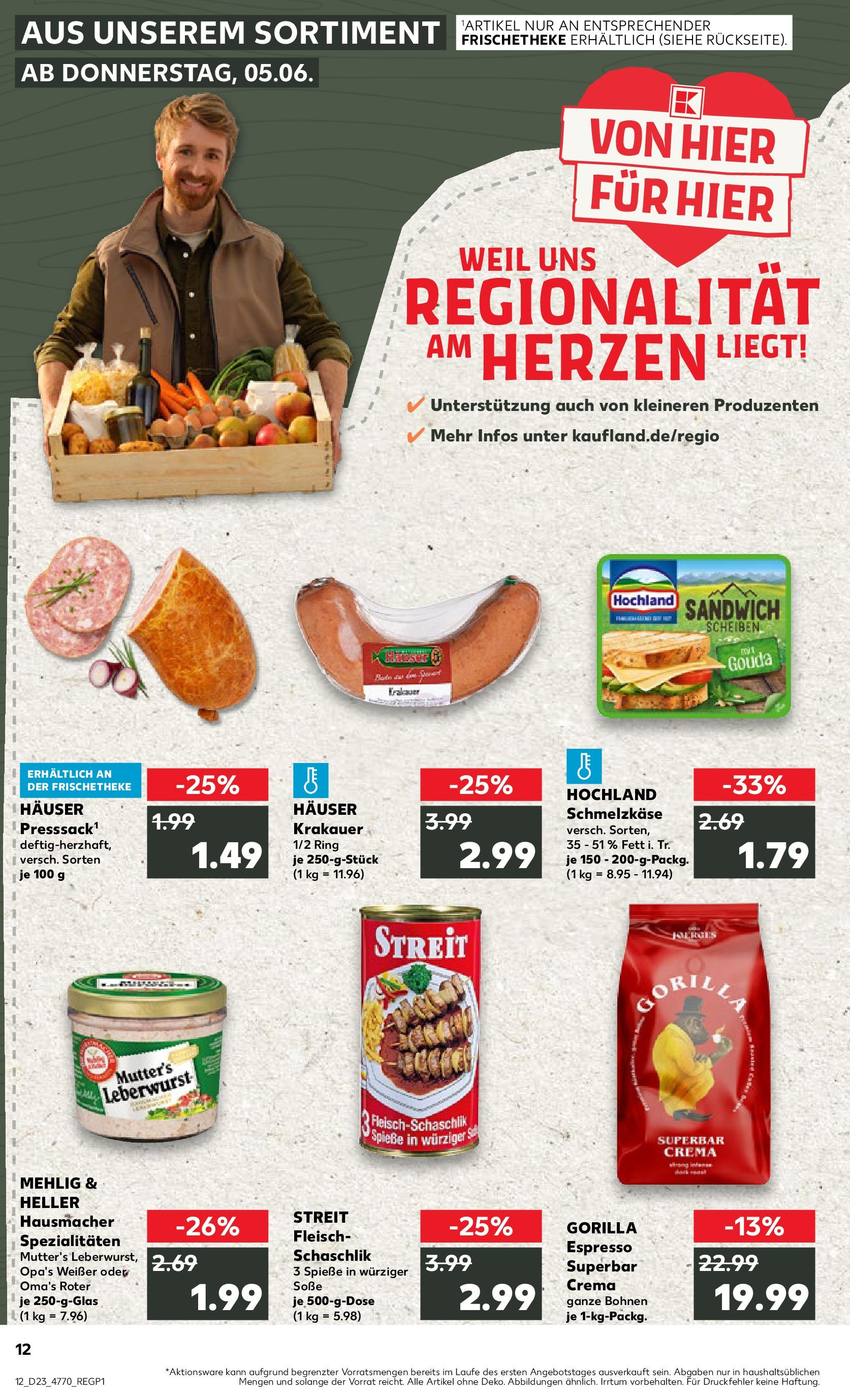 Kaufland prospekt Aschaffenburg (ab 05.06.2025) » Angebote Online | Seite: 12 | Produkte: Gouda, Spieße, Soße, Fleisch Kaufland prospekt Aschaffenburg (ab 05.06.2025) » Angebote Online zum Blättern | Seite: 12 | Produkte: Gouda, Spieße, Soße, Fleisch