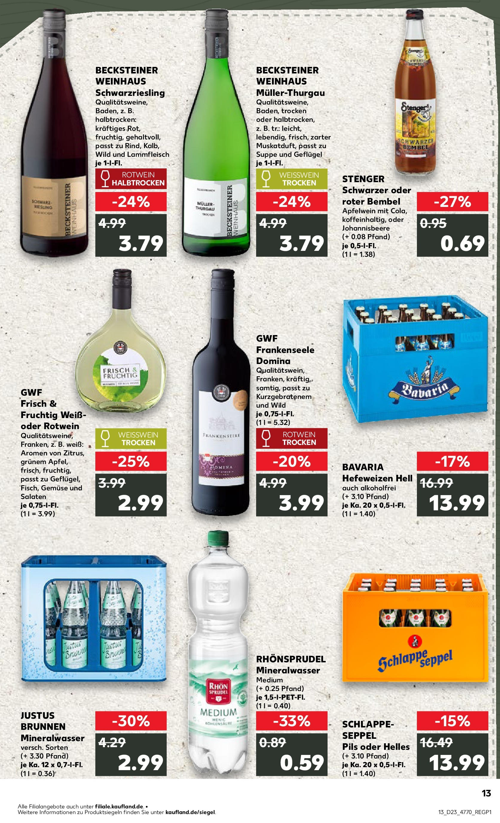 Kaufland prospekt Aschaffenburg (ab 05.06.2025) » Angebote Online | Seite: 13 | Produkte: Rotwein, Pils, Mineralwasser, Gemüse Kaufland prospekt Aschaffenburg (ab 05.06.2025) » Angebote Online zum Blättern | Seite: 13 | Produkte: Rotwein, Pils, Mineralwasser, Gemüse