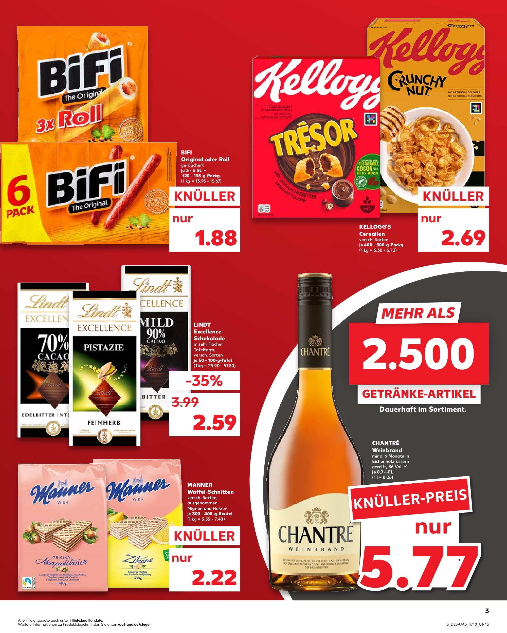 Kaufland prospekt Hannover	 (ab 05.06.2025) » Angebote Online zum Blättern | Seite: 3 | Produkte: Schokolade, Bifi, Kellogg's, Lindt