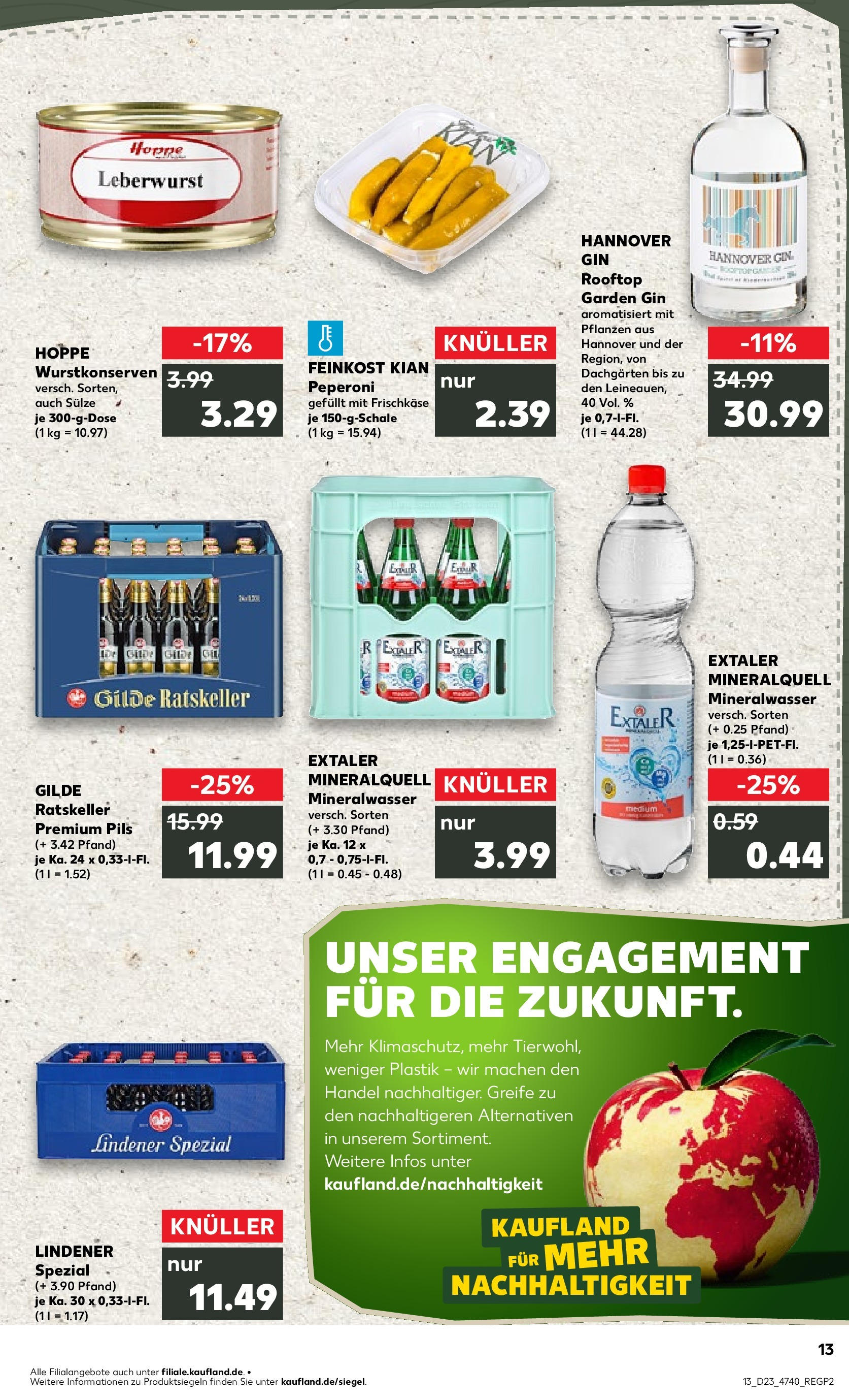 Kaufland prospekt Hannover	 (ab 05.06.2025) » Angebote Online zum Blättern | Seite: 17 | Produkte: Pils, Mineralwasser, Gin, Frischkase