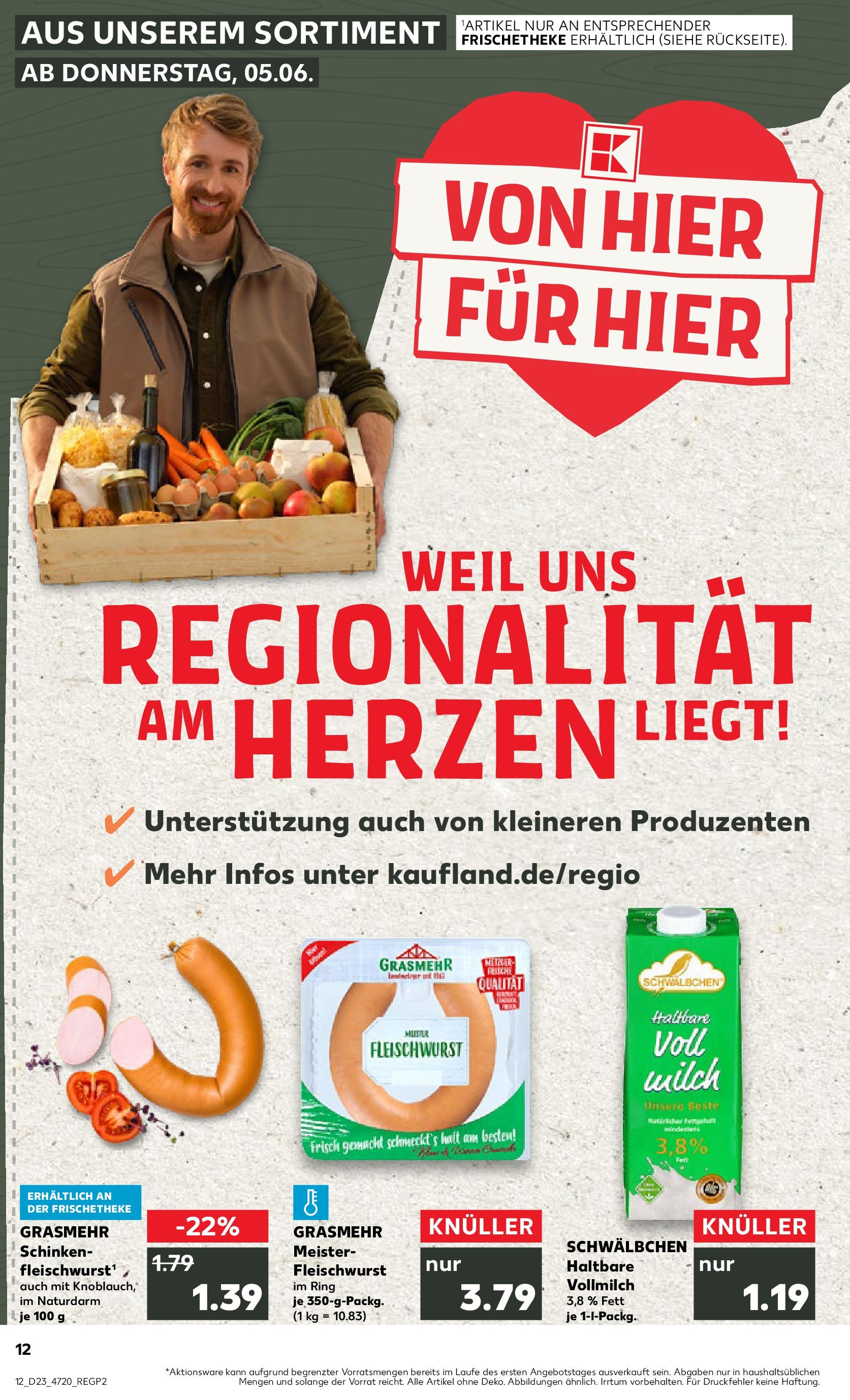 Prospekt Kaufland ab 05.06.2025 » Angebote und Werbung Online | Seite: 12 | Produkte: Milch, Schinken Prospekt Kaufland ab 05.06.2025 » Angebote Online zum Blättern | Seite: 12 | Produkte: Milch, Schinken