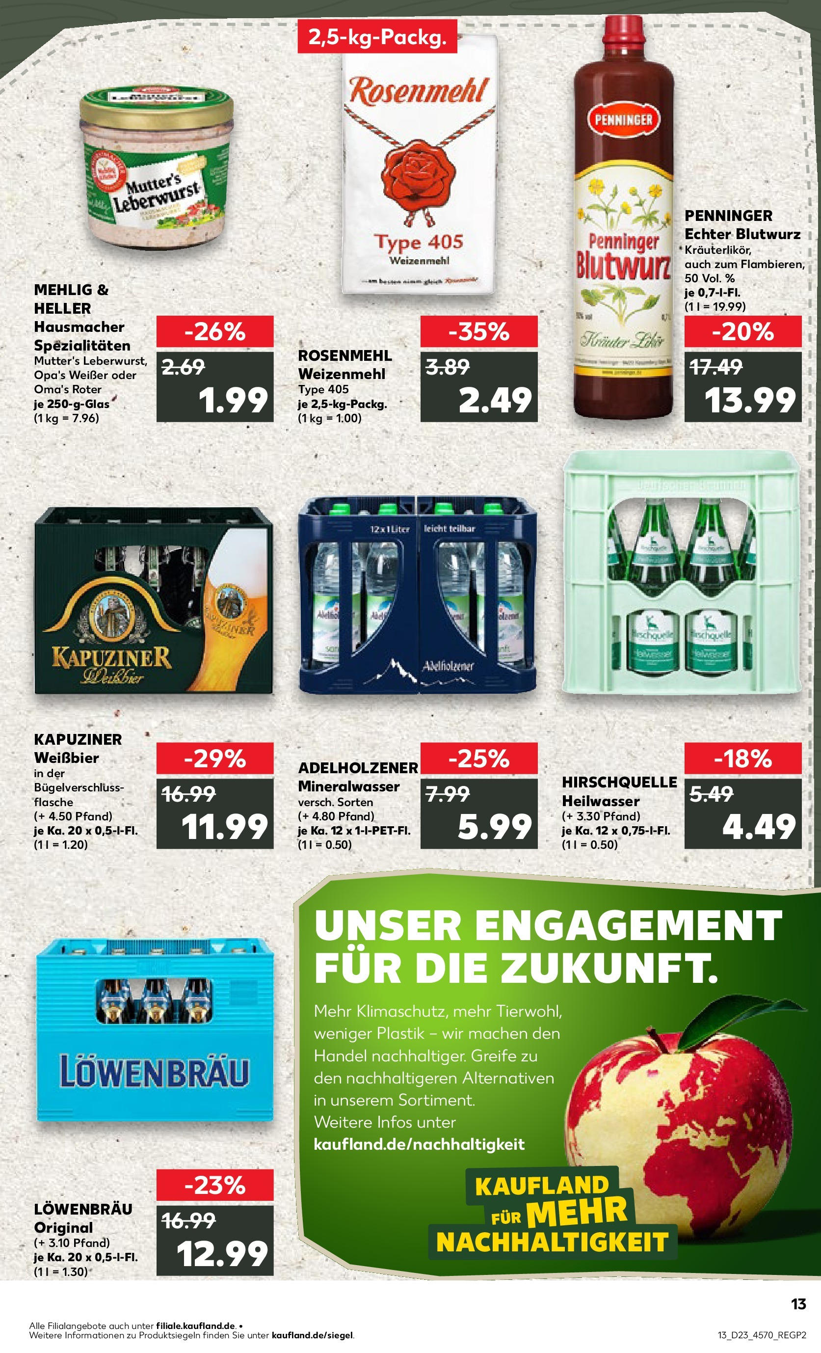 Kaufland prospekt Freilassing (ab 05.06.2025) » Angebote Online | Seite: 13 | Produkte: Weißbier, Adelholzener, Weizenmehl, Mineralwasser Kaufland prospekt Freilassing (ab 05.06.2025) » Angebote Online zum Blättern | Seite: 13 | Produkte: Weißbier, Adelholzener, Weizenmehl, Mineralwasser