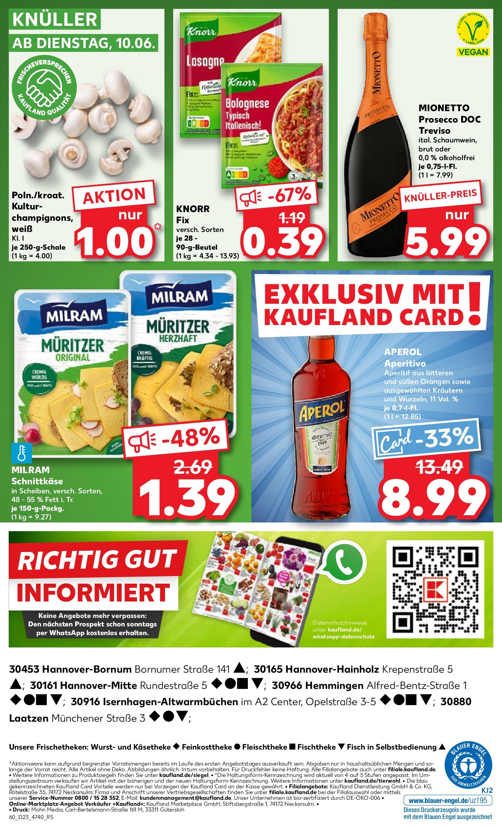 Kaufland prospekt Hannover	 (ab 05.06.2025) » Angebote Online zum Blättern | Seite: 64 | Produkte: Knorr, Prosecco, Milram, Aperol