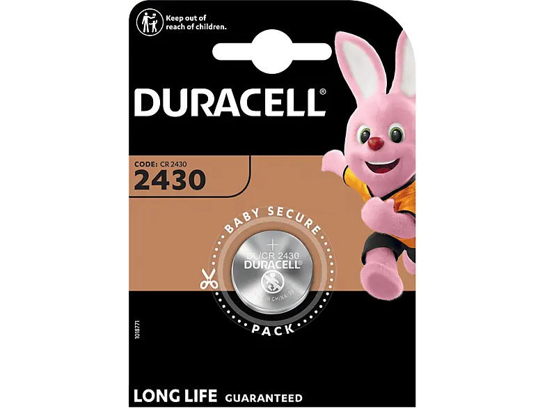 Duracell 2430 Lithium Knopfbatterie, Einzelpackung (DL2430/CR2430); Knopfzelle