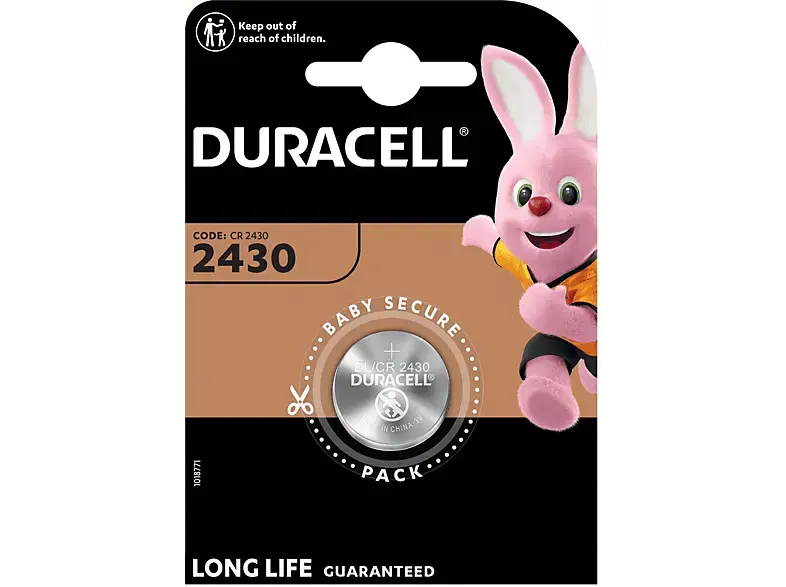 Duracell 2430 Lithium Knopfbatterie, Einzelpackung (DL2430/CR2430); Knopfzelle