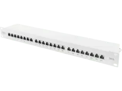 digitUS Patch Panel 24-port Cat.6 / Class E for Buisness, grau; Patch Panel----Patch Panel