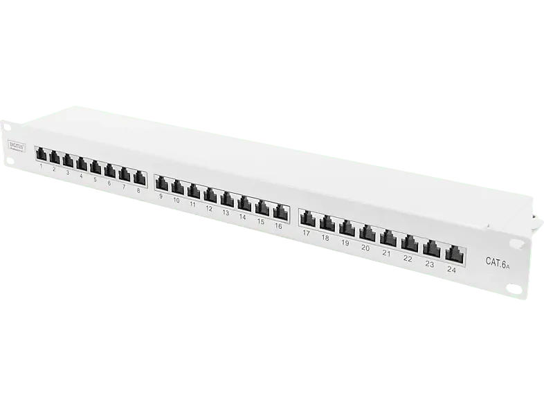digitUS Patch Panel 24-port Cat.6 / Class E for Buisness, grau; Patch Panel----Patch Panel
