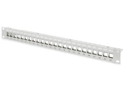 digitUS Modulares Patch Panel, geschirmt 24-Port, blank, 1HE, grau; Serverrack-Zubehör----Serverrack-Zubehör