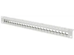 digitUS Modulares Patch Panel, geschirmt 24-Port, blank, 1HE, grau; Serverrack-Zubehör----Serverrack-Zubehör