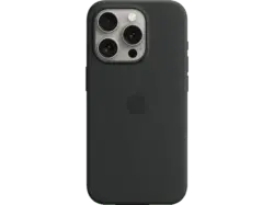 Apple Silikon Case mit MagSafe Backcover, für Apple iPhone 15 Pro, Black; Schutzhülle