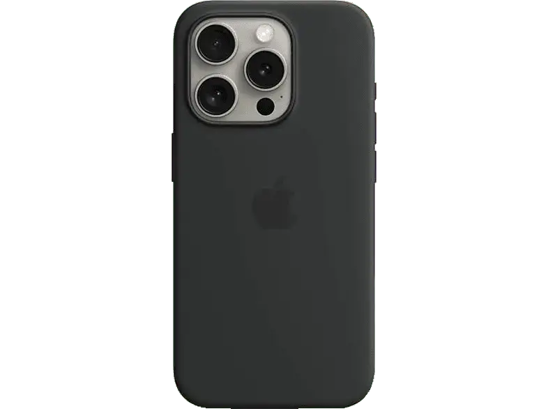 Apple Silikon Case mit MagSafe Backcover, für Apple iPhone 15 Pro, Black; Schutzhülle