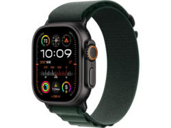 Apple Watch Ultra 2 GPS + Cellular 49mm Black Titanium Case mit Dark Green Alpine Loop - Small; Smartwatch