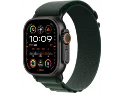 Apple Watch Ultra 2 GPS + Cellular 49mm Black Titanium Case mit Dark Green Alpine Loop - Small; Smartwatch