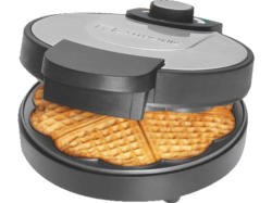 Clatronic WA 3492 Herz-Waffeleisen, Schwarz/Edelstahl, 1000 Watt