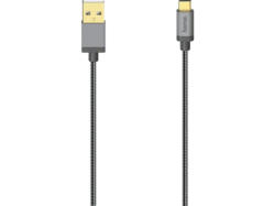 HAMA USB-C-Kabel, USB 2.0, 480 Mbit/s, Metall, 0,75 m