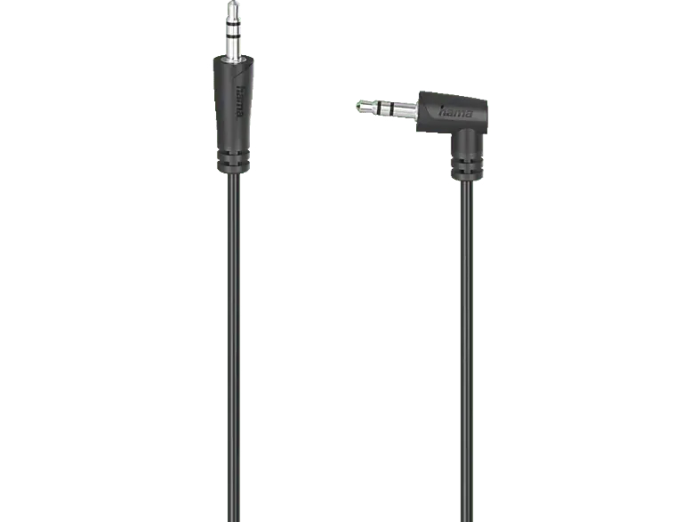 HAMA 00200722 Audio-Kabel, 3,5-mm-Klinken-St. 90° - 3,5-mm-Klinken-St., Stereo, 0,5 m; Audio Kabel