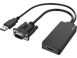 HAMA 00200342 Video-Adapter, VGA+USB-Stecker - HDMI&trade;-Buchse, Full-HD 1080p; Kabeladapter