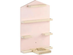 HAMA Holzregal Haus für Hörspielbox, Hörspielfiguren (z.B. Tonies®), Rosa