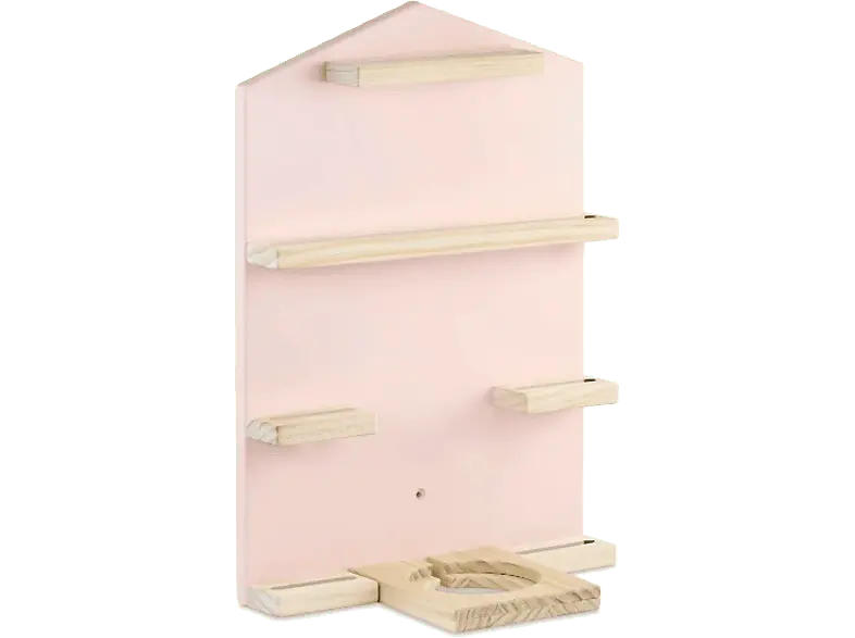 HAMA Holzregal Haus für Hörspielbox, Hörspielfiguren (z.B. Tonies®), Rosa