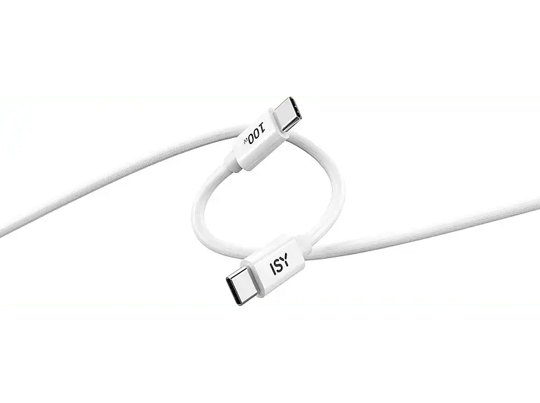 ISY IUC-5200 USB-C 2.0 Kabel, 2m, PD 3.0 100W, Wei&szlig;; USB-Kabel