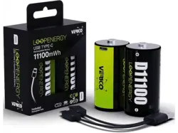 Verico D Mono Batterie Wiederaufladbar Li-ion, 2er Pack; Akku