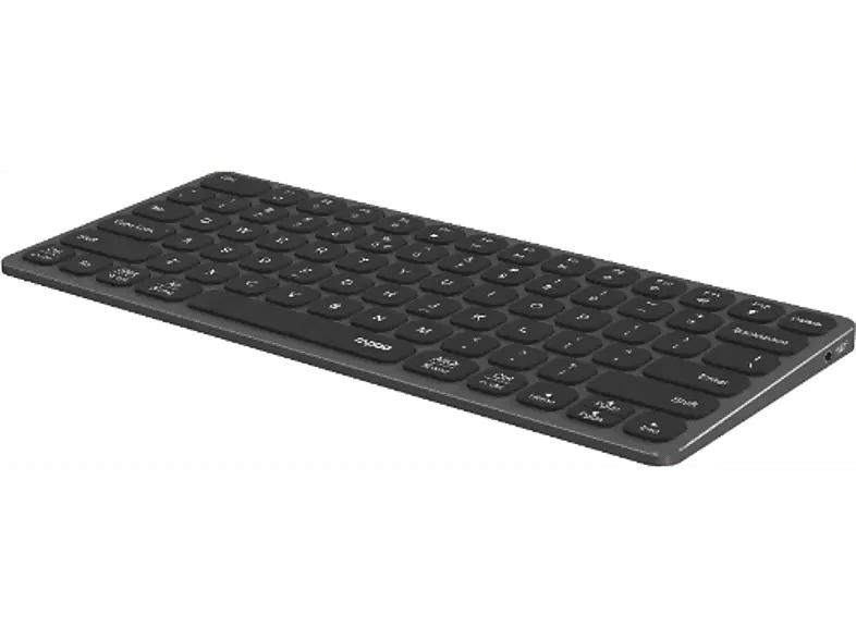 RAPOO 221224 Ultraflache Tastatur mit 8-in-1 USB-C- Multiport-Hub "UCK-6001", Schwarz, qwertz