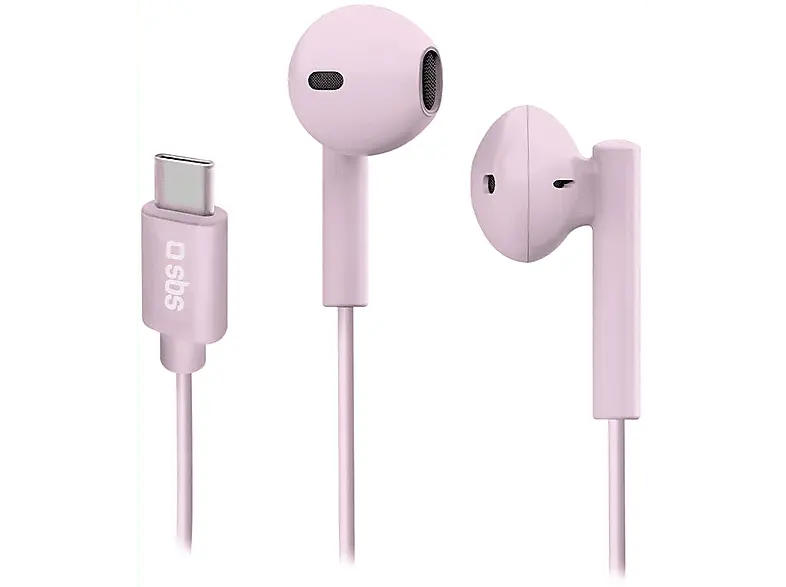 SBS 43582 Studio mix 65C Stereo In-Ear Kopfhörer mit USB-C-Kabel, Rosa