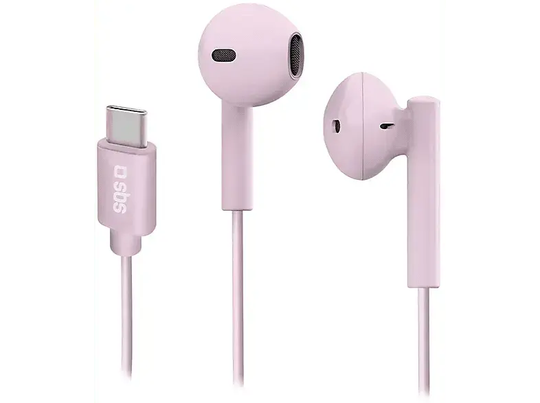 SBS 43582 Studio mix 65C Stereo In-Ear Kopfhörer mit USB-C-Kabel, Rosa