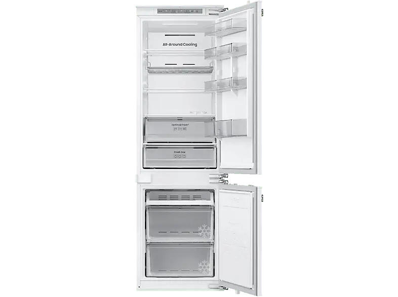 Samsung BRB70F26CEF0EF Kühl- und Gefrierkombination (E, 267 l, 1775 mm hoch, Einbaugerät, Snow White)
