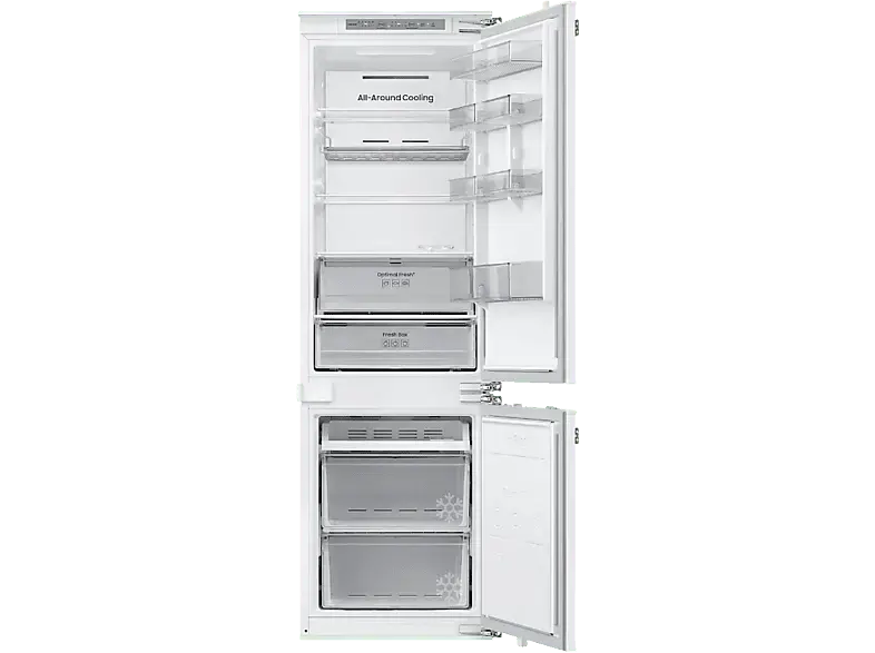 Samsung BRB70F26CEF0EF Kühl- und Gefrierkombination (E, 267 l, 1775 mm hoch, Einbaugerät, Snow White)