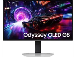 Samsung Odyssey G81SF 32 Zoll Gaming Monitor, OLED 4K, 0,03 ms Reaktionszeit, 260 cd/m², 240 Hz, Silber